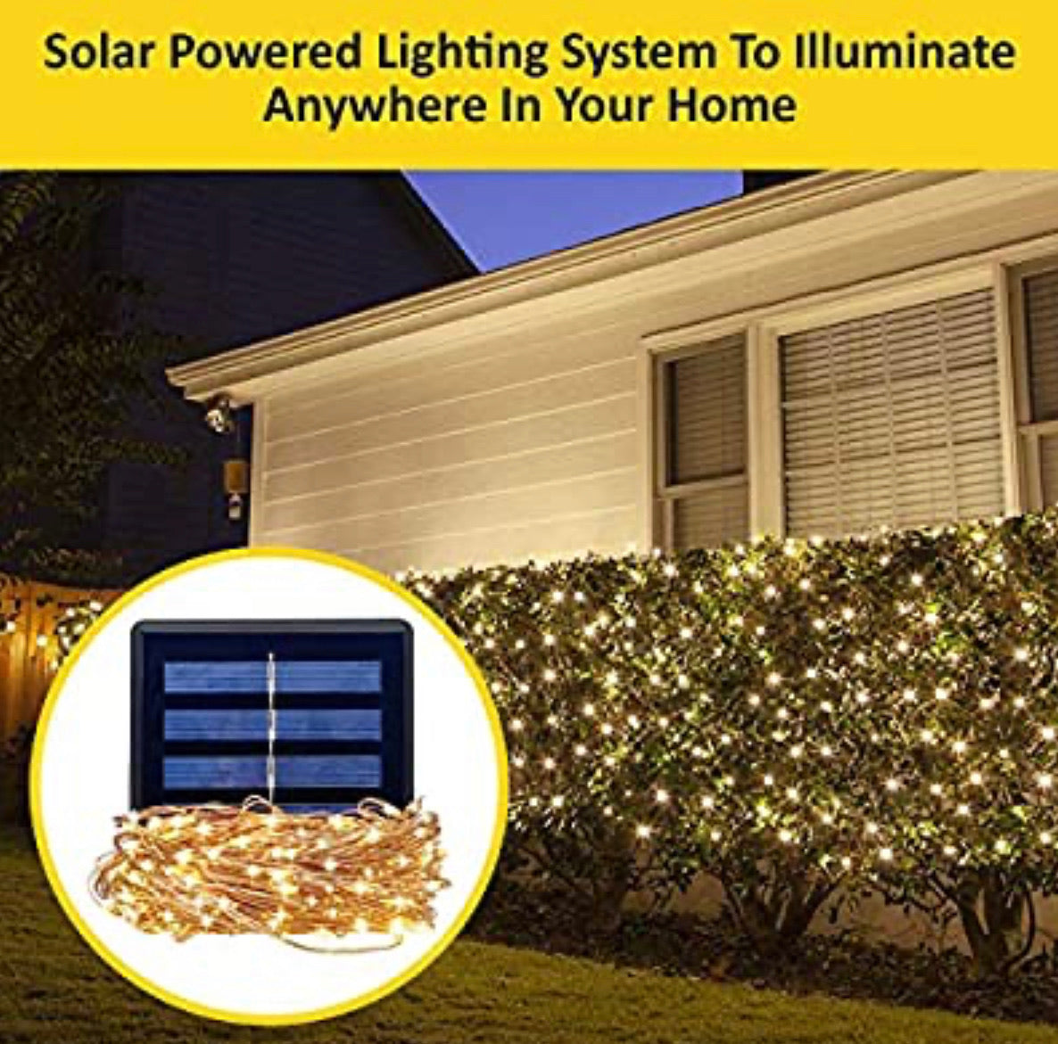 Solar String Lights Outdoor, Waterproof Solar Fairy Lights with 8 Lighting Modes