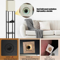 Floor Lamp Charger - Shelf Floor Lamp with USB Charging Ports and Electric Outlet