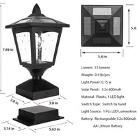 Solar Post Lights Outdoor, Solar Lamp Post Cap Lights for Wood Fence Posts Pathway, Deck, Pack of 2