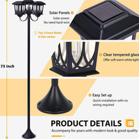 SmartYard Aluminum 74.8“ Outdoor Lamp Post Lights ,3-Head Waterproof Street Lights 60 Lumen