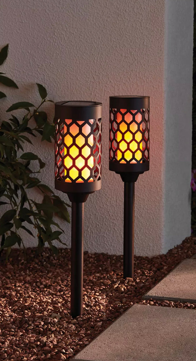 Solar Torch Path Lights Solar Panel (2-Pack)