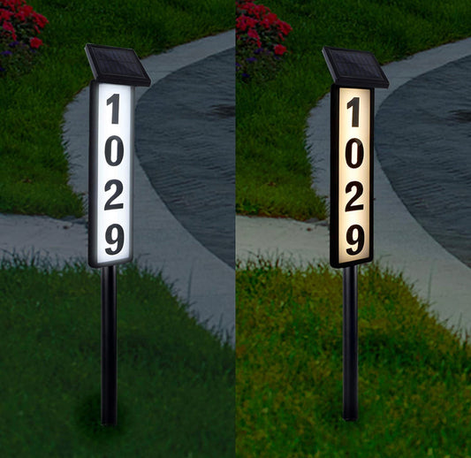 Solar Lighted House Address Numbers Sign, Solar Powered House Numbers Light