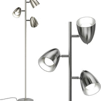 LED Reading and Floor Lamp -  Standing Tall Pole Lamp with 3 LED Bulbs