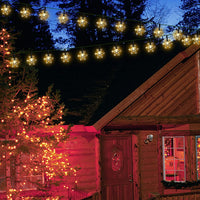 Twinkle Star Solar Snowflake String Lights, 100 LED 32.5 FT Outdoor Christmas Fairy Lights, 8 Lighting Modes & Waterproof