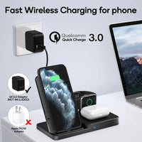 Wireless Charger, Qi-Certified Fast Wireless Charging Station for AirPods/Apple Watch Series/iPhone