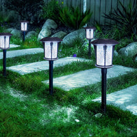 LANSGARINE Solar LED lights Outdoor Garden Stakes(Glass) Waterproof  (12-Pack)