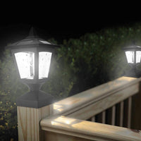 Solar Post Lights Outdoor, Solar Lamp Post Cap Lights for Wood Fence Posts Pathway, Deck, Pack of 2