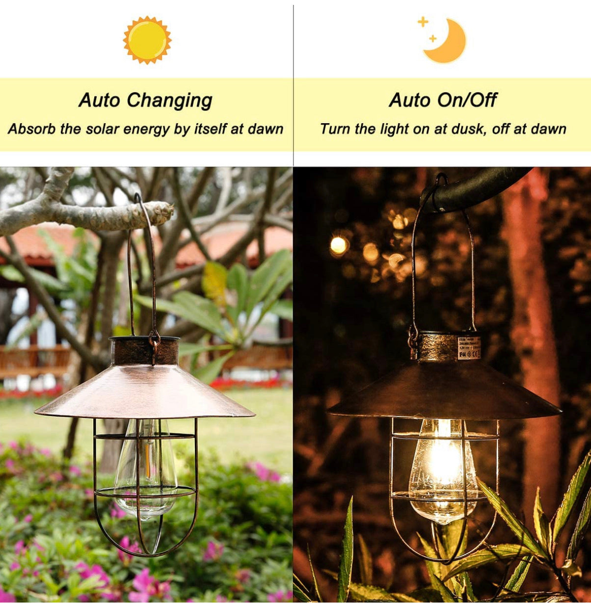 Hanging Solar Lantern with Shepherd Hook