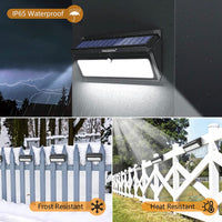 Solar Outdoor Lights 100 LED Motion Sensor Solar Security Lights 4-Pack