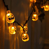 Halloween Pumpkin Solar Powered String Lights Eurus Home 33 ft 50 LED Halloween Lights with 8 Lighting Modes IP65