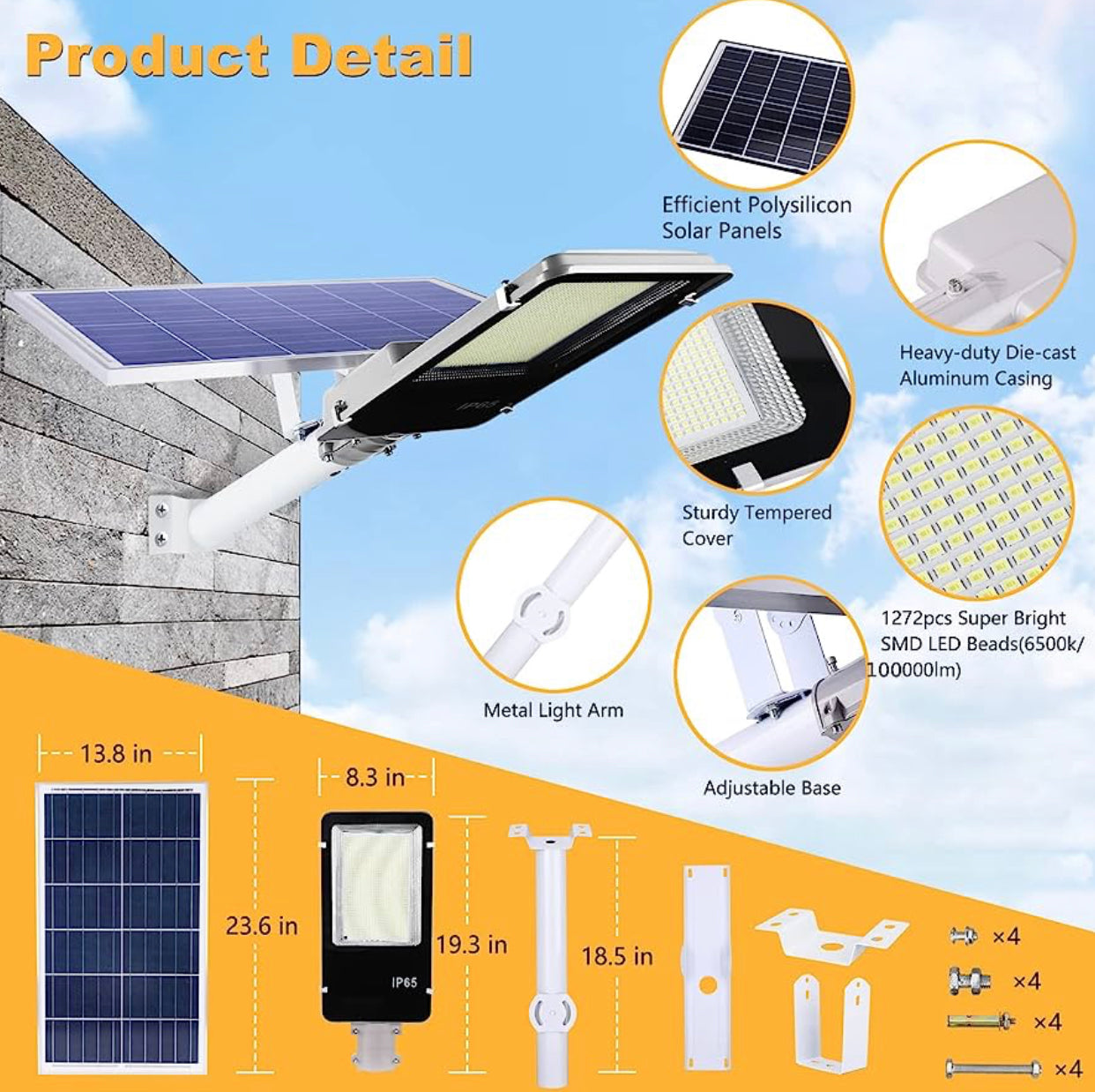 Outdoor Solar Street Light Outdoor Street Lights Solar Poweredwith Remote Control