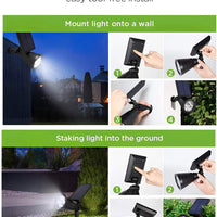 SmartYard Solar SpotLights Outdoor, Waterproof Solar Powered Landscape  2-in-1 Wall Light Auto On/Off , Pack of 4