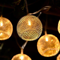 Hampton Bay Indoor 12 ft. Battery Operated Metal Integrated LED String Lights (10-Light)