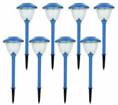 NEW LED Energizer 8Pack Solar Pathoway Lights Outdoor-Stainless Steel(Blue)Waterproof