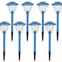 NEW LED Energizer 8Pack Solar Pathoway Lights Outdoor-Stainless Steel(Blue)Waterproof