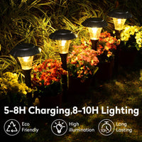 SmartYard Solar Lights Outdoor Garden ,12 Packs LED Solar Pathway Light Ground Landscape Lighting (Warm White)