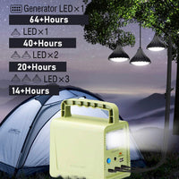 Solar Generator - Portable Power Station for Emergency ,Solar Powered Generator With Panel Including 3 Sets LED Light