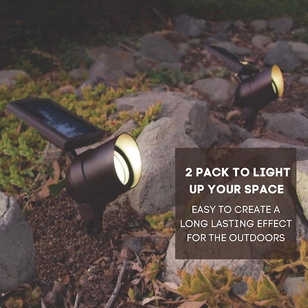 Energizer 2 Pack Spot Light Solar 45-Lumen Metal Outdoor Waterproof LED Landscape