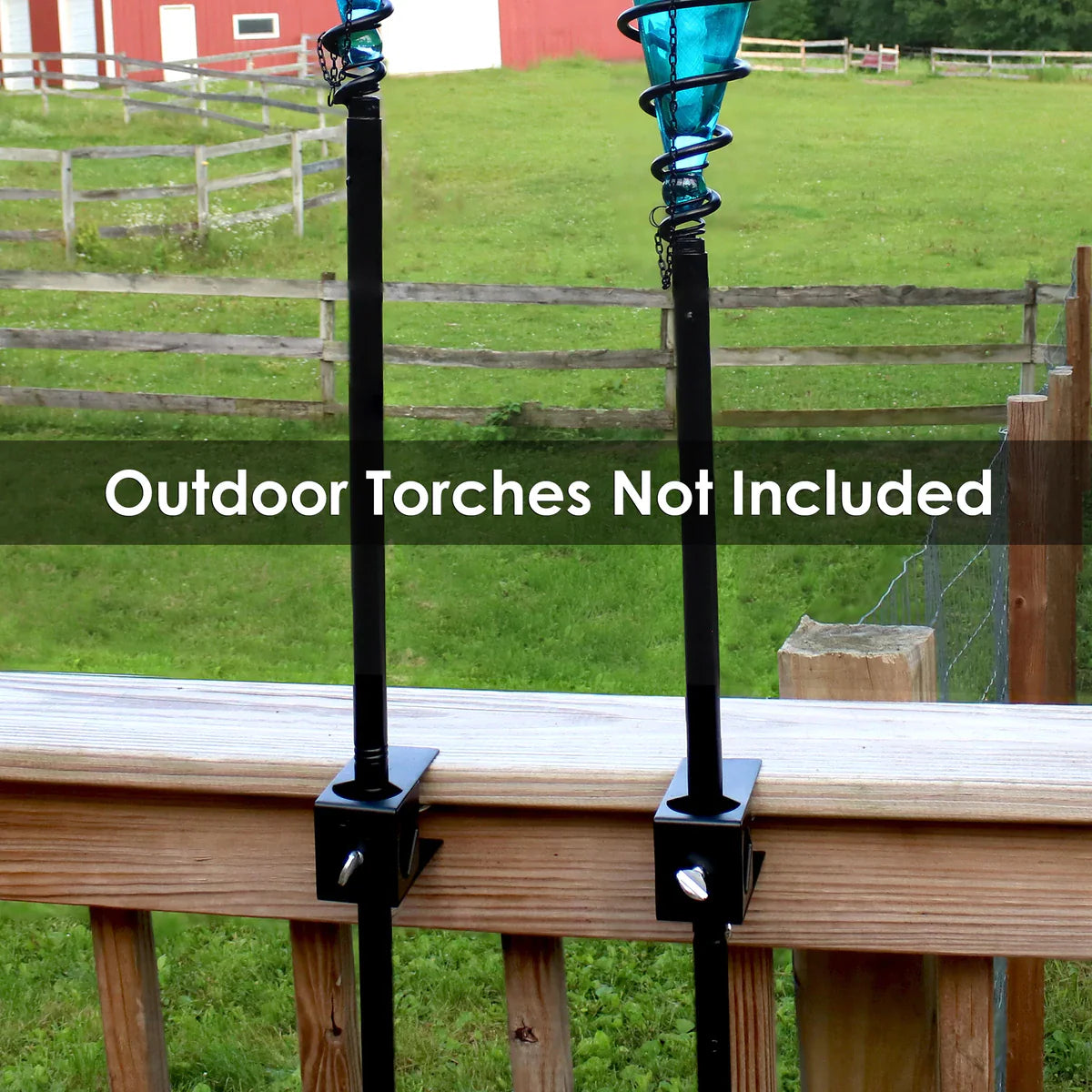 Threshold Deck Torch Clamp, Set of 2 Outdoor Pathway Lights Deck Clamp