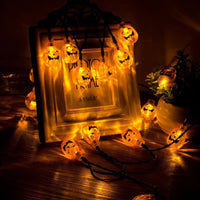 Halloween Pumpkin Solar Powered String Lights Eurus Home 33 ft 50 LED Halloween Lights with 8 Lighting Modes IP65