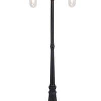 SmartYard Dual Head Solar Outdoor Post Light, Dusk to Dawn, Bulbs Included, Black(Head & Pole)