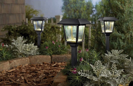 Threshold Solar Pathway LED Lights, Black 10-Pack