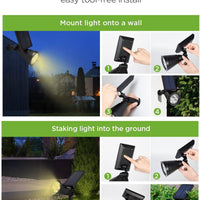 SmartYard Solar SpotLights Outdoor, Waterproof Solar Powered Landscape  2-in-1 Wall Light Auto On/Off , Pack of 4