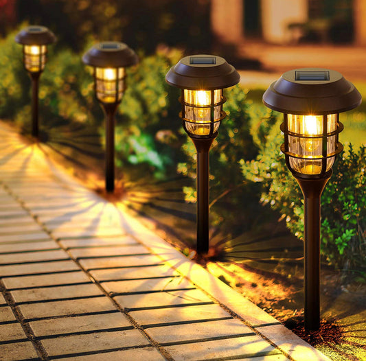 LANSGARINE Solar Pathway Lights Outdoor 8 Pack