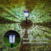 LANSGARINE Solar LED lights Outdoor Garden Stakes(Glass) Waterproof  (12-Pack)