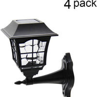 SmartYard 4 Pack Solar Wall Lantern Outdoor Wall Sconce 15 Lumens Solar Outdoor Christmas Led Light Fixture with Wall Mount Kit