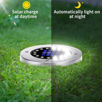 Solar Garden Lights 16LED Solar Ground Lights Waterproof Light Underground Lights for  Pathway 4-Pack