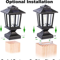 SmartYard Metal Solar Post Lights 4X4 Outdoor, Waterproof Fence Post Lights 2 Pack