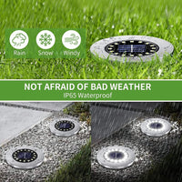 Solar Garden Lights 16LED Solar Ground Lights Waterproof Light Underground Lights for  Pathway 4-Pack