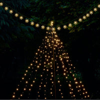 Twinkle Star Solar Snowflake String Lights, 100 LED 32.5 FT Outdoor Christmas Fairy Lights, 8 Lighting Modes & Waterproof