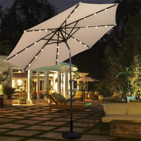 High Quality 10 Ft Patio Solar Umbrella with Crank Solar-powered LED Lights 8 Firm UV Protective Outdoor Patio Beach Umbrella