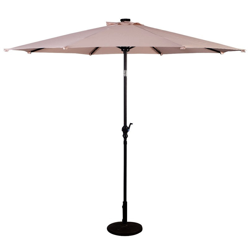 High Quality 10 Ft Patio Solar Umbrella with Crank Solar-powered LED Lights 8 Firm UV Protective Outdoor Patio Beach Umbrella