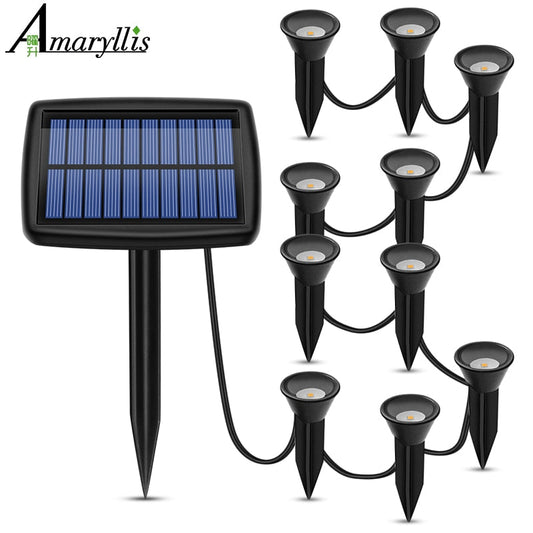 Solar In-Ground Lights 10in1 Solar Garden Light Outdoor Waterproof Landscape Lighting for Yard