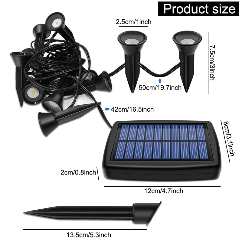 Solar In-Ground Lights 10in1 Solar Garden Light Outdoor Waterproof Landscape Lighting for Yard