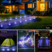 Solar Garden Lights 16LED Solar Ground Lights Waterproof Light Underground Lights for  Pathway 4-Pack