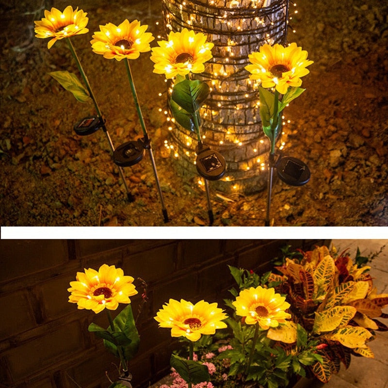 Solar Sunflower Lights (4 Pack)