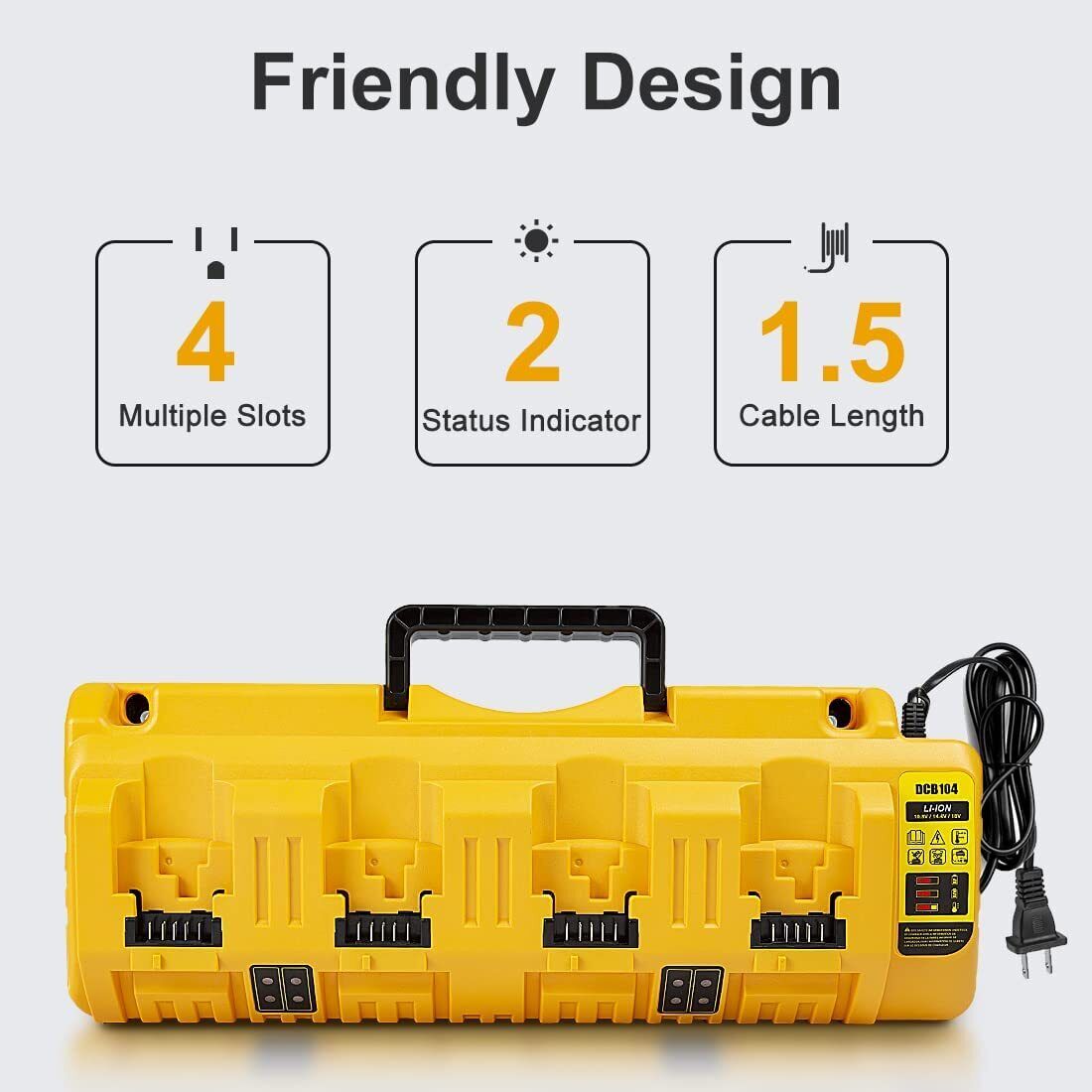 Dcb100 12v 18v 20v Multi-Port Fast Charger New for DEWALT Li-Ion Batteries DC ...