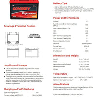 12v 28ah Odyssey Battery ODS-AGM28L-PC925 (Positive Right Terminal) - Battery World