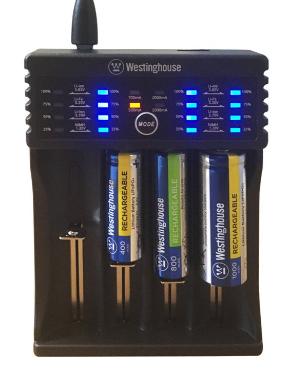 18650 Battery Charger 4- Slots for All Also fits Sizes:10440-26700 - Universal Charger