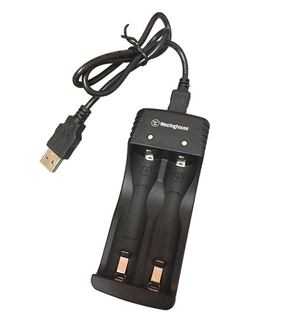 18650 Battery Charger with 2 x Batteries- 2 Slot Charges Standard 18650 batteries - Battery World