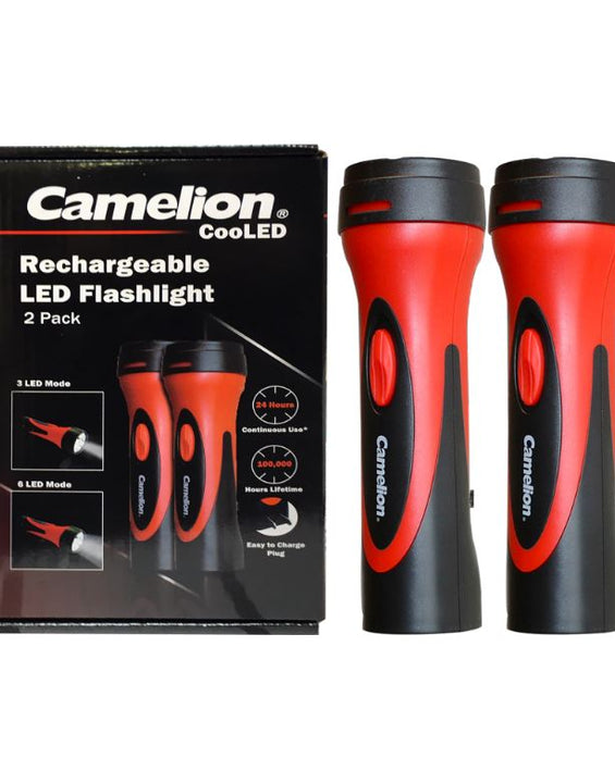 2 Pack Emergency Ready Flashlight - Rechargeable