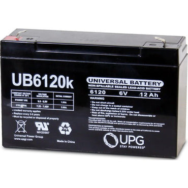 6V 12 amp hour Sealed Lead Acid Battery UB6120