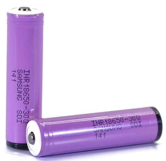 Samsung 30Q INR 18650 3000mAh 15A - Protected Button Top Battery