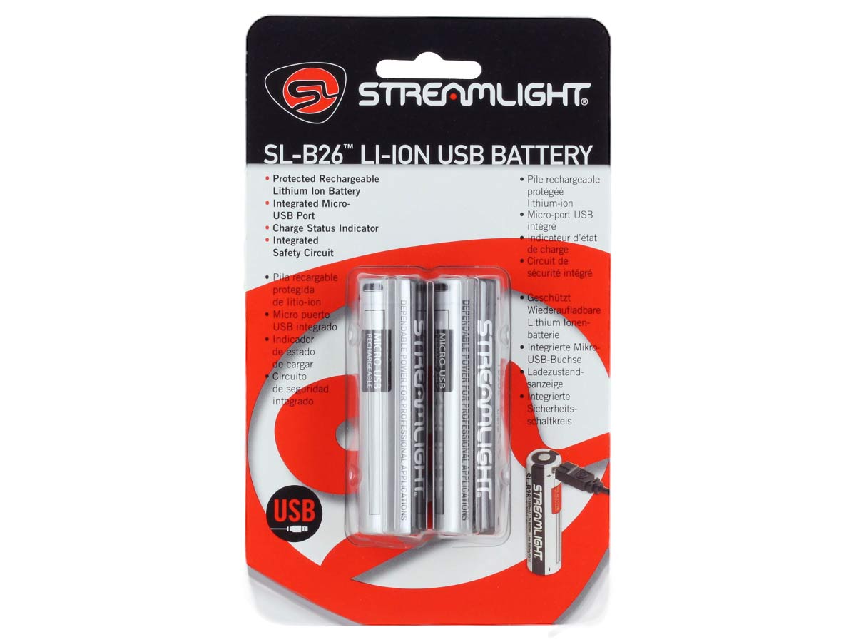 Streamlight 2 pack 18650 2600mAh USB Rechargeable