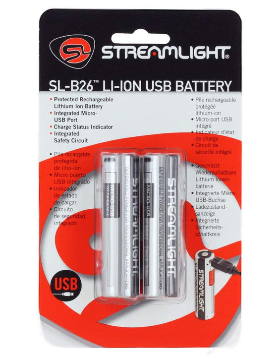 Streamlight 2 pack 18650 2600mAh USB Rechargeable