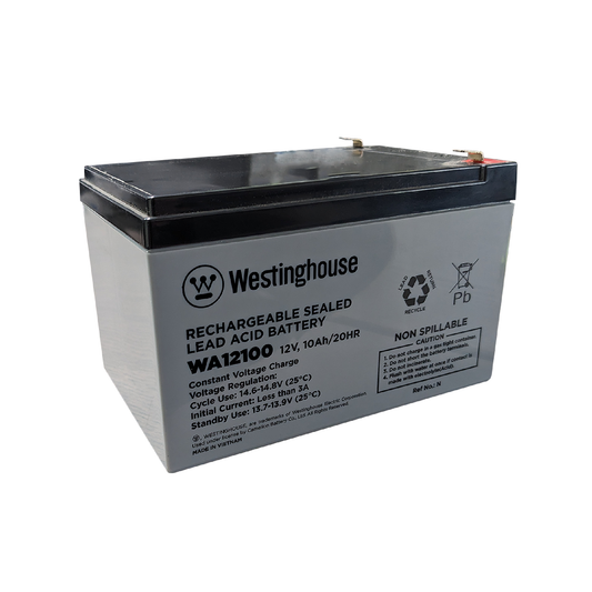 Westinghouse WA12100N-F2, 12V 10Ah F2 Terminal Sealed Lead Acid Rechargeable Battery